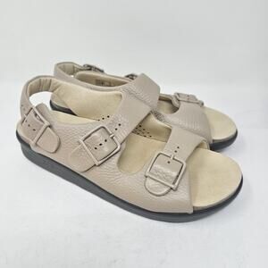 SAS Relaxed Natural Women's Shoes 9 N Beige Leather Comfort Walking Sandals S12